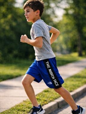 The North Face Boys Athletic Shorts M 10 Blue  Never Stop Training Activewear